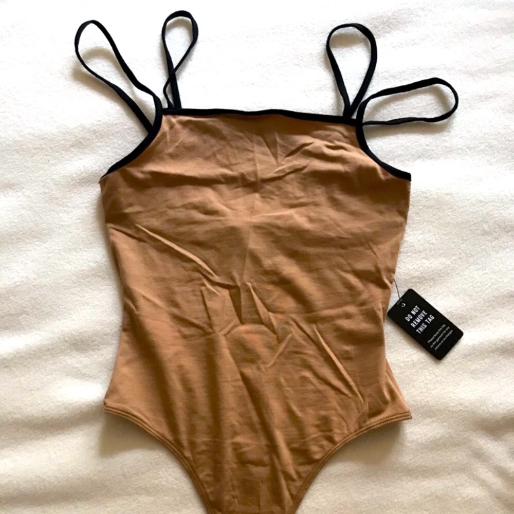 Dark beige and black bodysuit, new item.